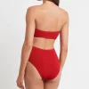 Sale Baywatch Red The Palmer Bottom | Gone Bananas Beachwear | San Diego Minimal Coverage Bottom | High Waist Bottom