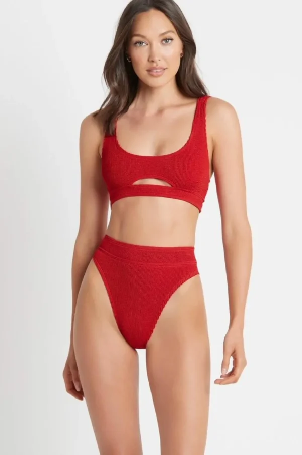 Outlet Baywatch Red The Savannah Bottom | Gone Bananas Beachwear | San Diego Minimal Coverage Bottom | High Waist Bottom