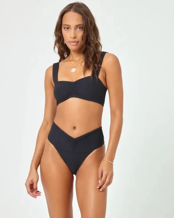 New Black Eco Chic Repreve Marlee Bikini Top Bralette Top