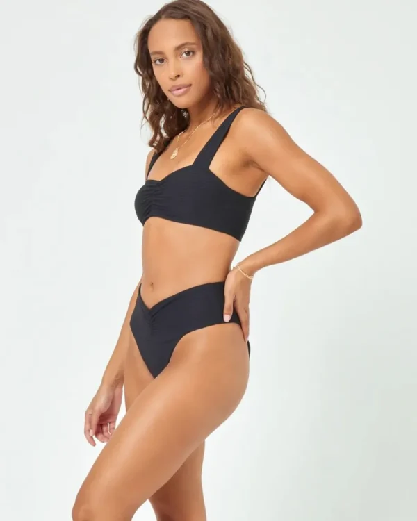 New Black Eco Chic Repreve Marlee Bikini Top Bralette Top