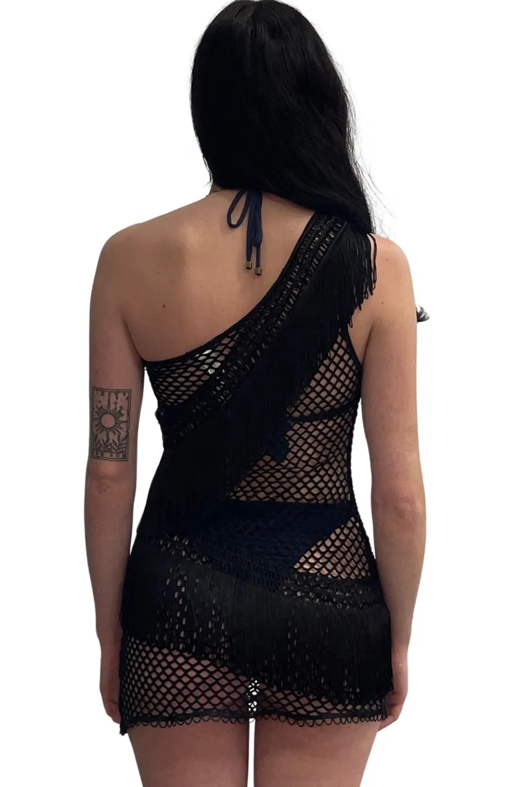 black_fish_net_one_should_1.webp Online Fish Net One Shoulder Dress | Gone Bananas Beachwear | San Diego Cover Ups