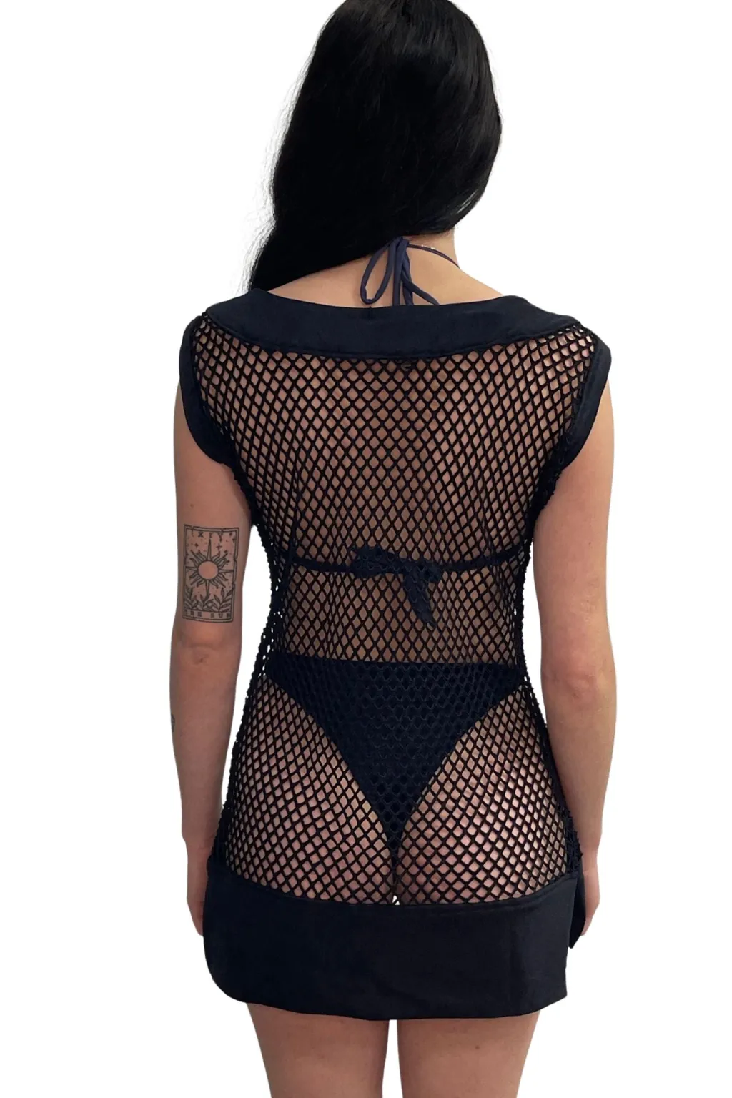 black_fish_net_tunic__gon_1.webp Clearance Fish Net Tunic | Gone Bananas Beachwear | San Diego | Swim Store Cover Ups