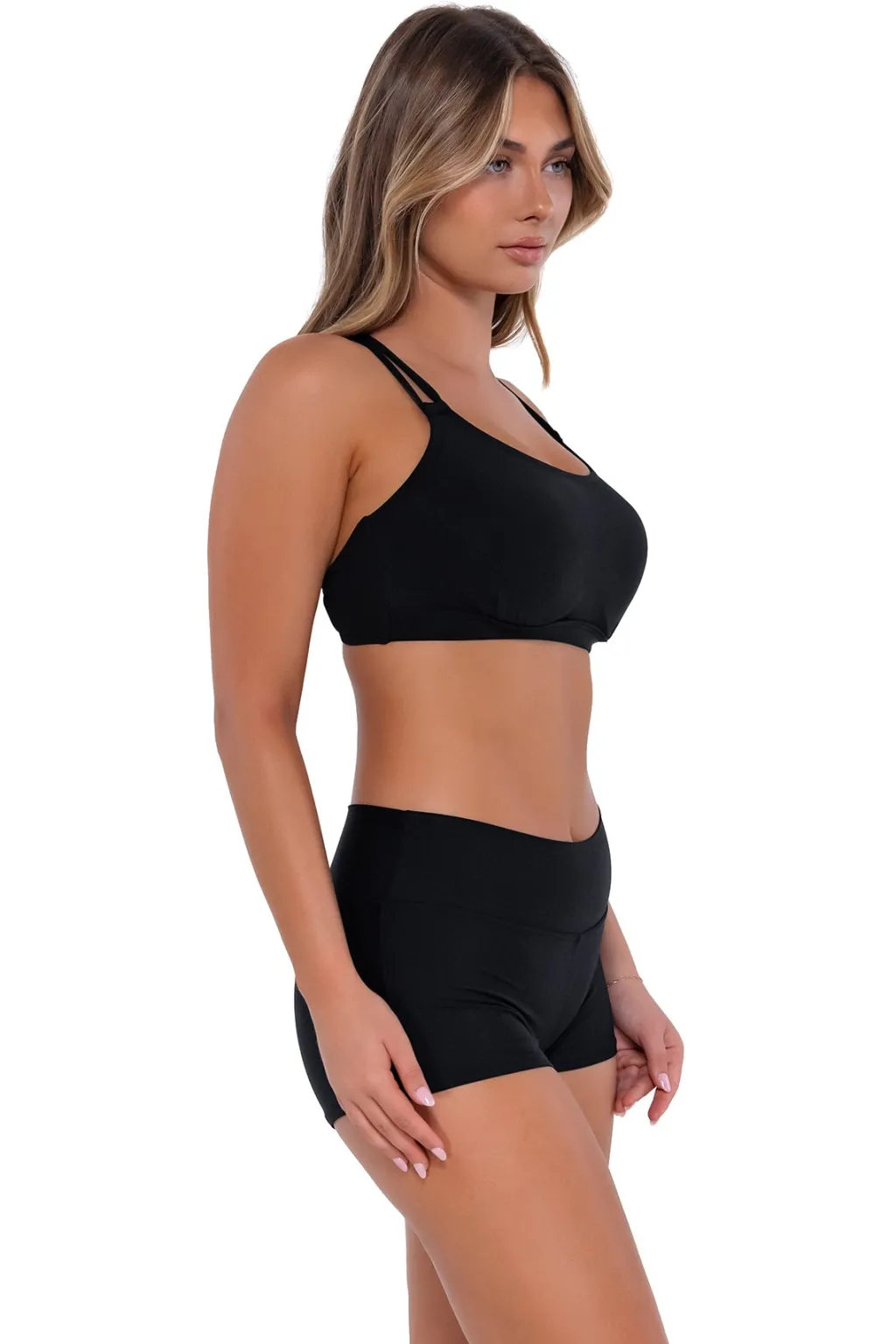 black_kinsley_swim_short_2.webp Hot Kinsley Swim Short Full Coverage Bottom