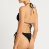 Hot Black Tiger Beaded Tie Side Vista Brief Tie Side Bottom | Minimal Coverage Bottom