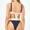 Outlet Black/Cream Lola Bikini Bottom Minimal Coverage Bottom | High Waist Bottom