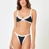 Discount Black/Cream Ribbed Taylor Bikini Top Bralette Top