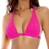 New Blazing Pink Wavy Baby Triangle Halter Top | Gone Bananas Beachwear Halter Top | Cup Size Top