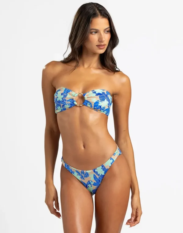 Online Blue Jungle Floral Bethany Bandeau Top Bandeau Top