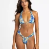 Outlet Blue Jungle Floral Emilia Knot Halter Top Halter Top | Cup Size Top