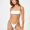 New Cream/Black Ribbed Hazel Bikini Top Bralette Top