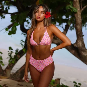 Online Frangipani Fever Halter Bralette Bikini Top Bralette Top