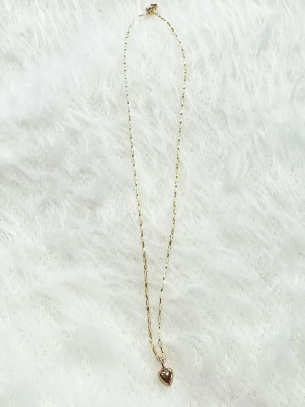 Fashion Gold Bubble Heart Chain Necklace Jewelry