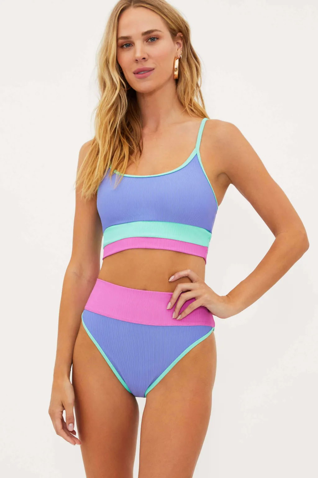 high_tide_colorblock_emmy_1.webp Sale High Tide Colorblock Emmy Bottom | Gone Bananas Beachwear | San Diego Moderate Coverage Bottom