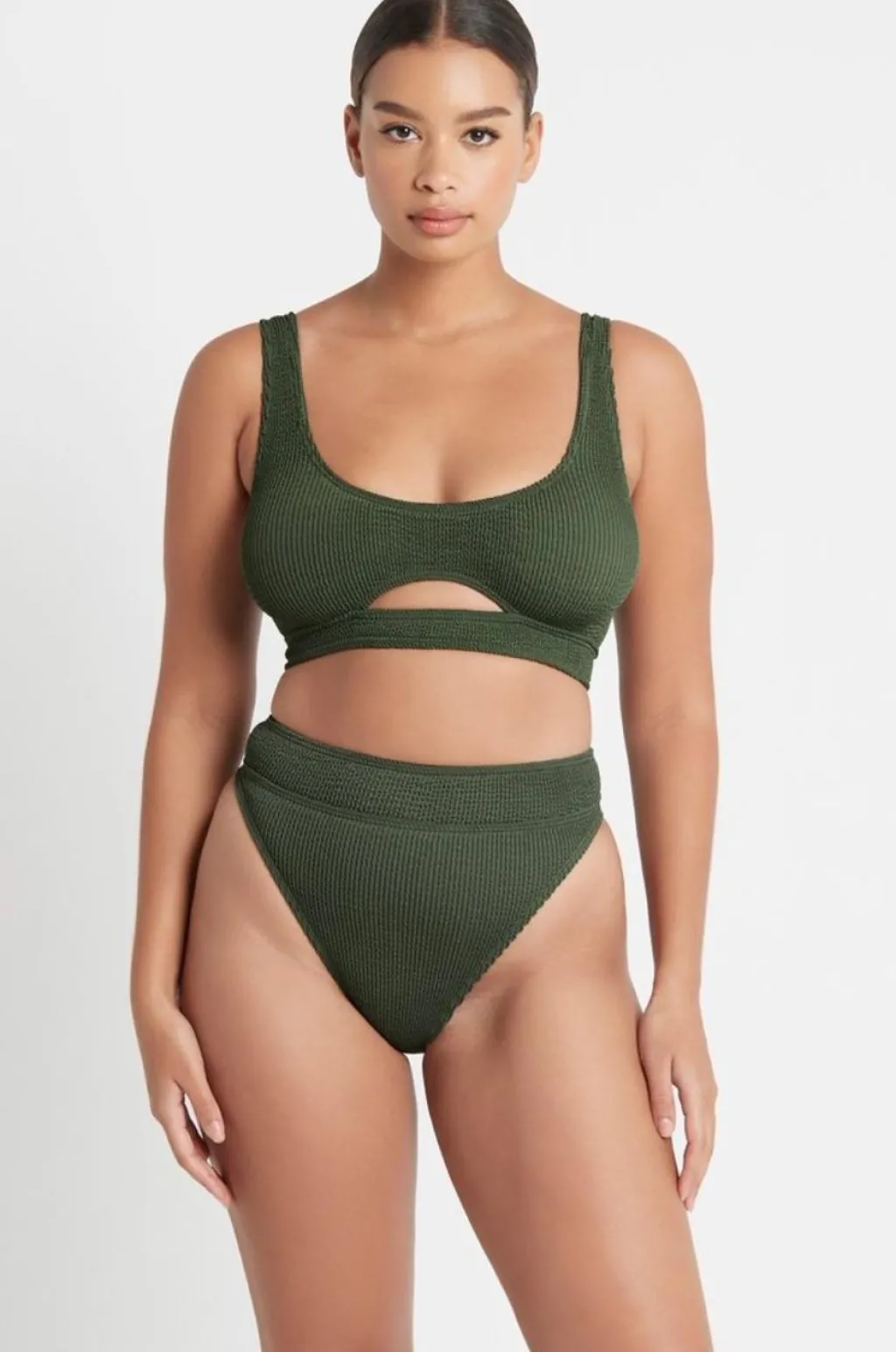 khaki_the_savannah_bottom_1.webp New The Savannah Bottom | Gone Bananas Beachwear | San Diego | Swim Minimal Coverage Bottom | High Waist Bottom