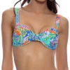 Clearance In the Groove Wide Strap Ruched Underwire Top Underwire Top