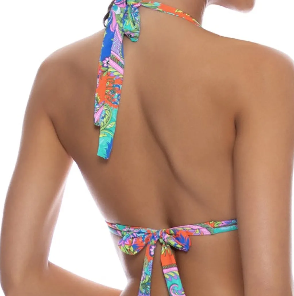 multicolor_in_the_groove__1.webp Clearance In the Groove Reversible Triangle Halter Halter Top | Cup Size Top