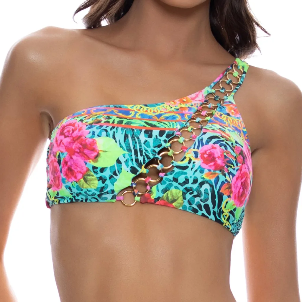 multicolor_wild_blooms_as_0.webp Online Multicolor Wild Blooms Asymmetric Ring Chain Cut Out Top One Shoulder Top