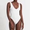 New Optic White The Mara One Piece | Gone Bananas Beachwear | San Diego High Leg One Pieces