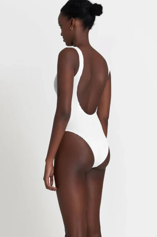 New Optic White The Mara One Piece | Gone Bananas Beachwear | San Diego High Leg One Pieces