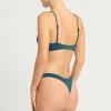 Outlet Petrol Blue/Forest Sia Brief Bottom Thong Bottom | Minimal Coverage Bottom
