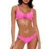 Clearance Luli Adore Wavy Luxe Stitch Scoop Neck Drawstring Top Bralette Top