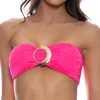 Hot Pink Sugar Candy Coated Bandeau Buckle Top Bandeau Top