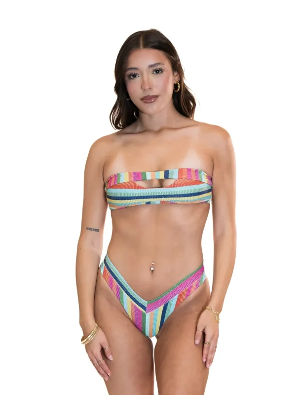 New Rainbow Sparkle 2 Slit Bandeau Top Bandeau Top