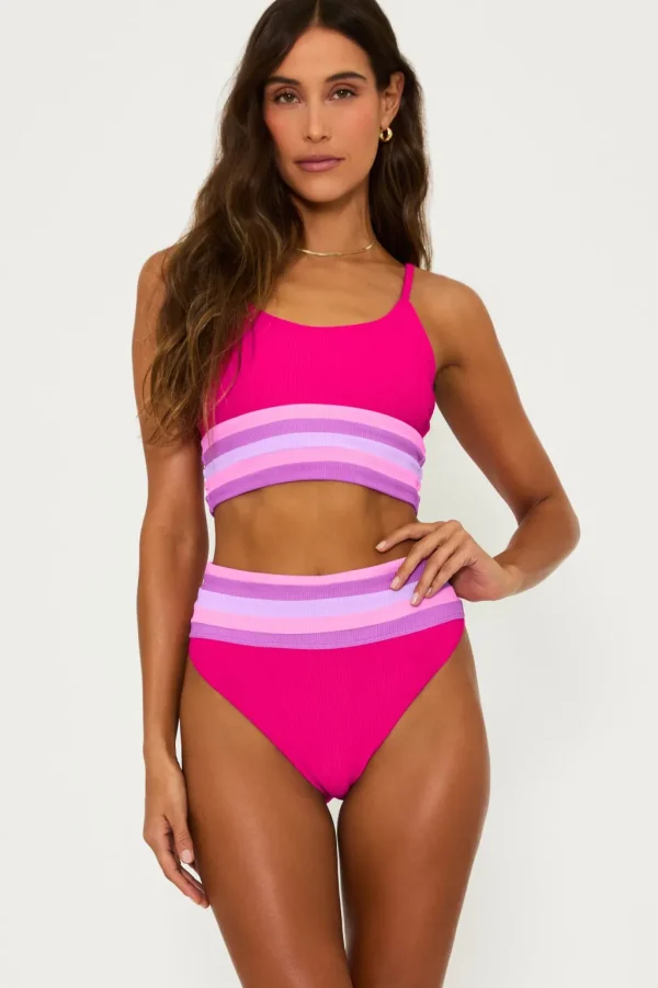Clearance Raspberry Colorblock Millie Bottom Moderate Coverage Bottom