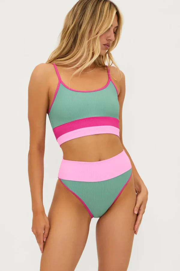 Hot Sage Bloom Colorblock Emmy Bottom Moderate Coverage Bottom