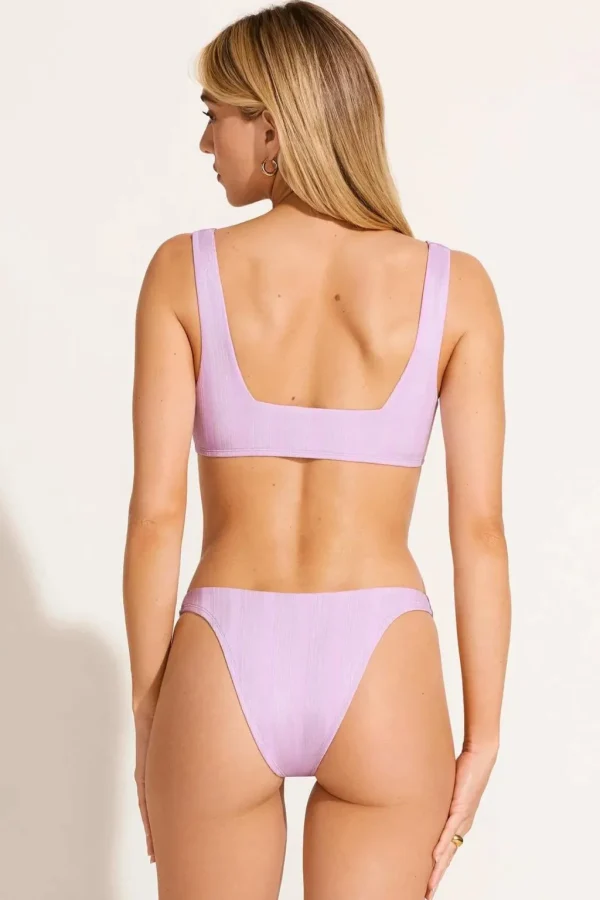 Best Shiny Stripe Orchid California High Leg Bottom | | Gone Bananas Beachwear | High Leg Bottom | Minimal Coverage Bottom
