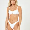 Sale White Ribbed Hunter Bikini Top | Gone Bananas Beachwear | San Diego Underwire Top